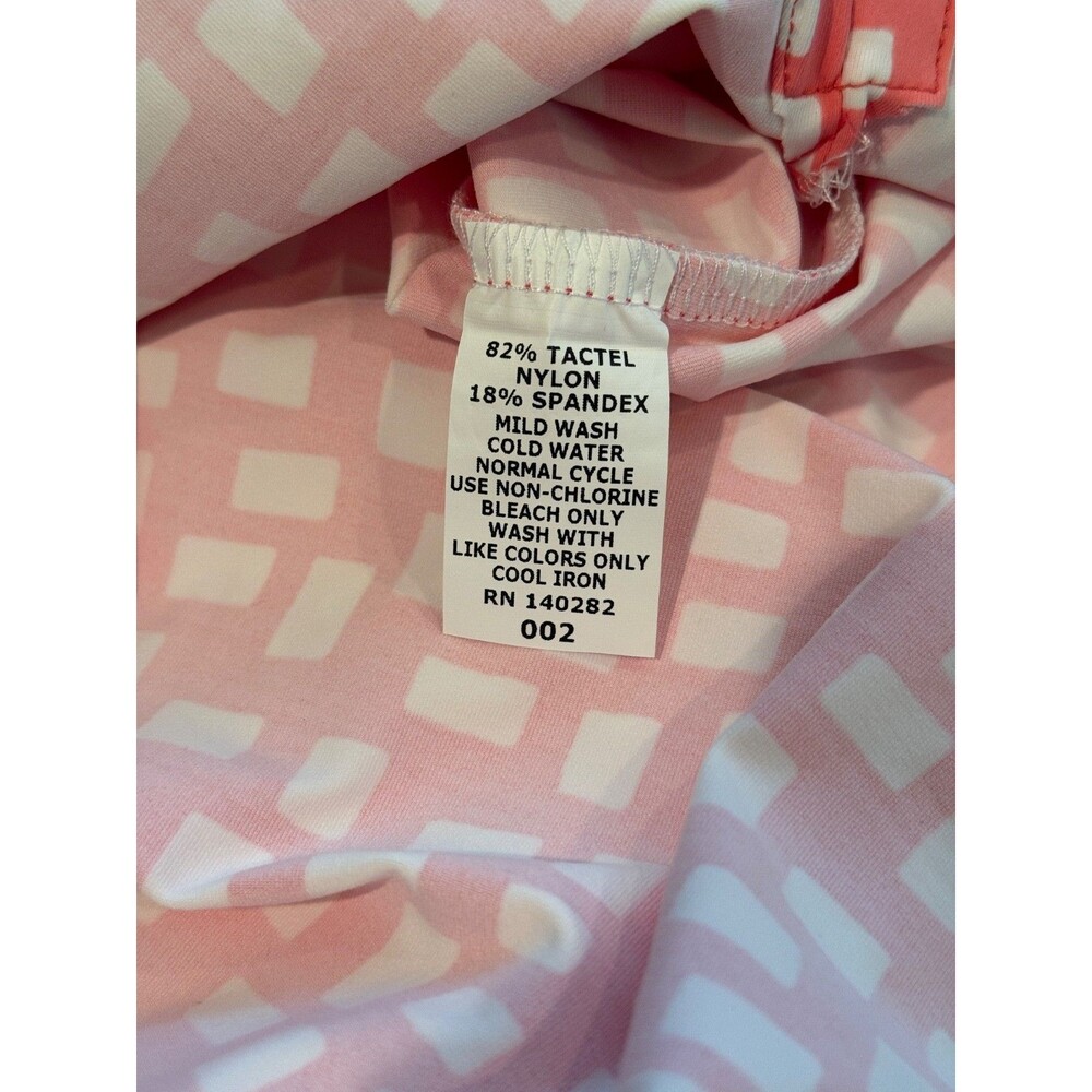 Katherine Way Women’s Small Coral Pink White Geometric Tunic Top 3/4 Sleeve - Picture 6 of 6